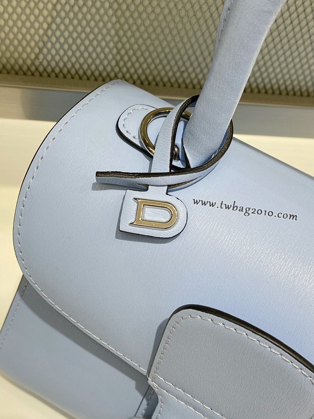 Delvaux新色天藍色新版box皮手提女包 德爾沃專櫃經典款Brillant PM包袋 bxs1065